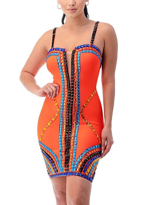 Elara Diamond Bandage Dress