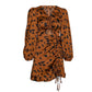 Maria Leopard-print pleated dress