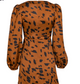 Maria Leopard-print pleated dress