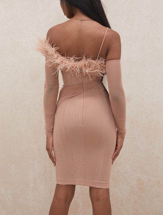 Vespera Feather Midi Dress